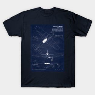 Blueprint LAvochkin La9 URSS Fighter T-Shirt